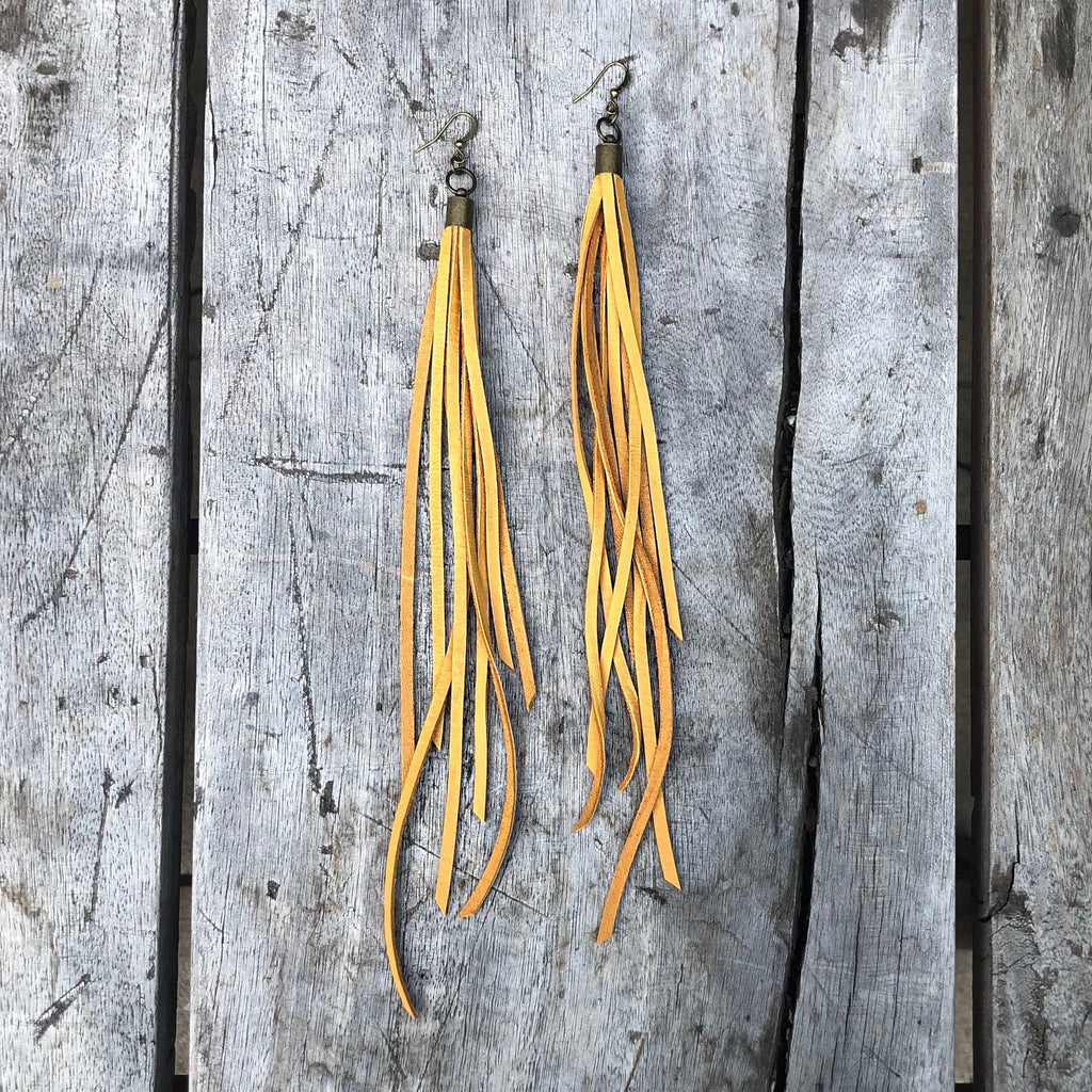Leather Tassel Earrings – Color Options – SALE!
