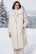 Linda Richards Goose Down Coat with Fox Fur Trim