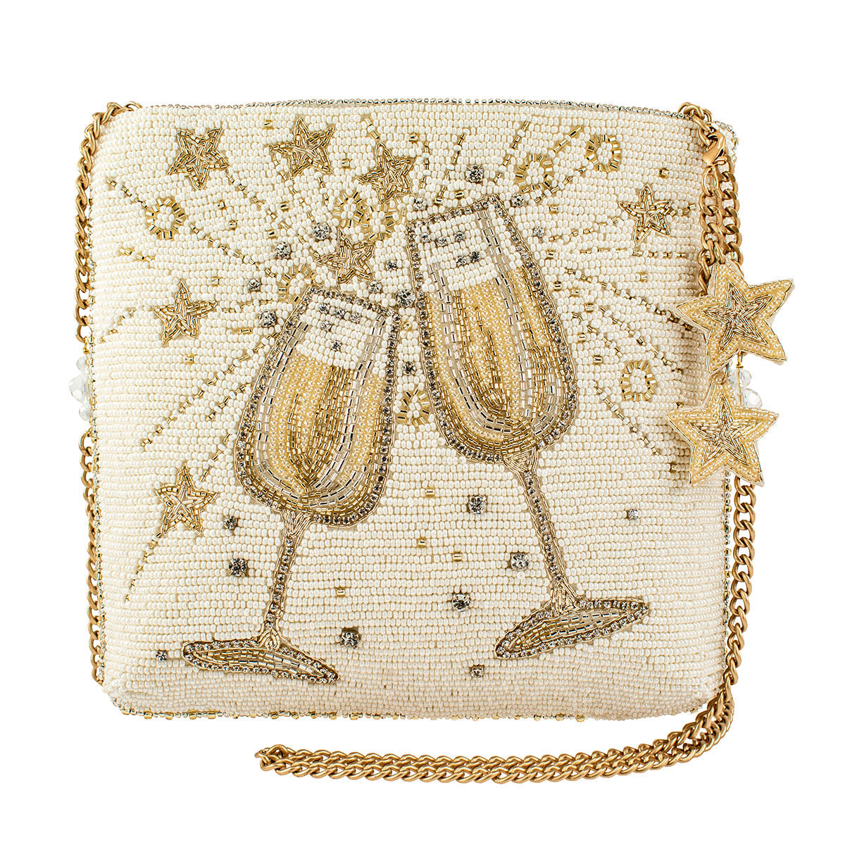 Beaded Toast of the Town Handbag – Champagne Glass Crossbody Bag