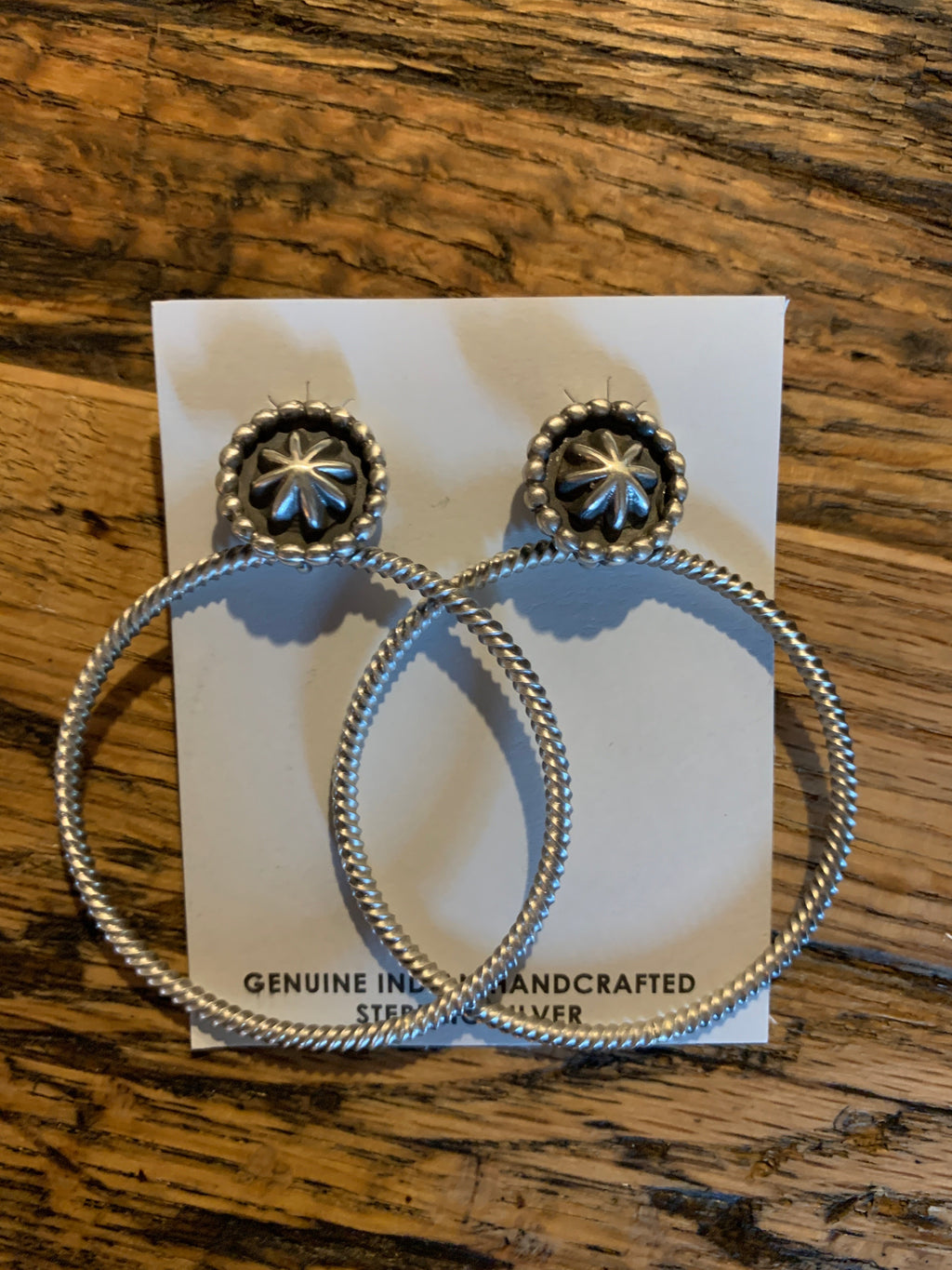 Large Twisted Sterling Silver Hoop Earrings – SALE!