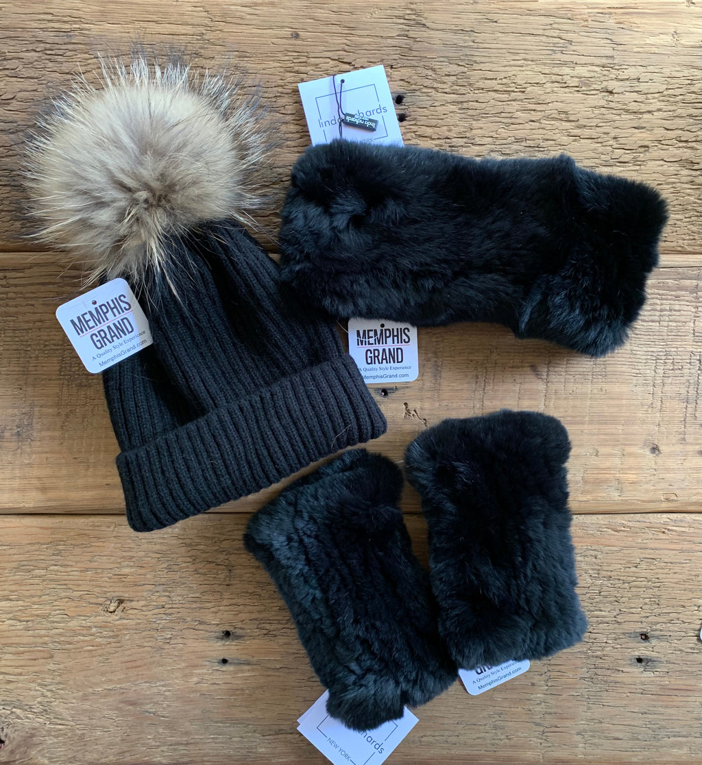Linda Richards Rex Rabbit Fur Hand Warmers