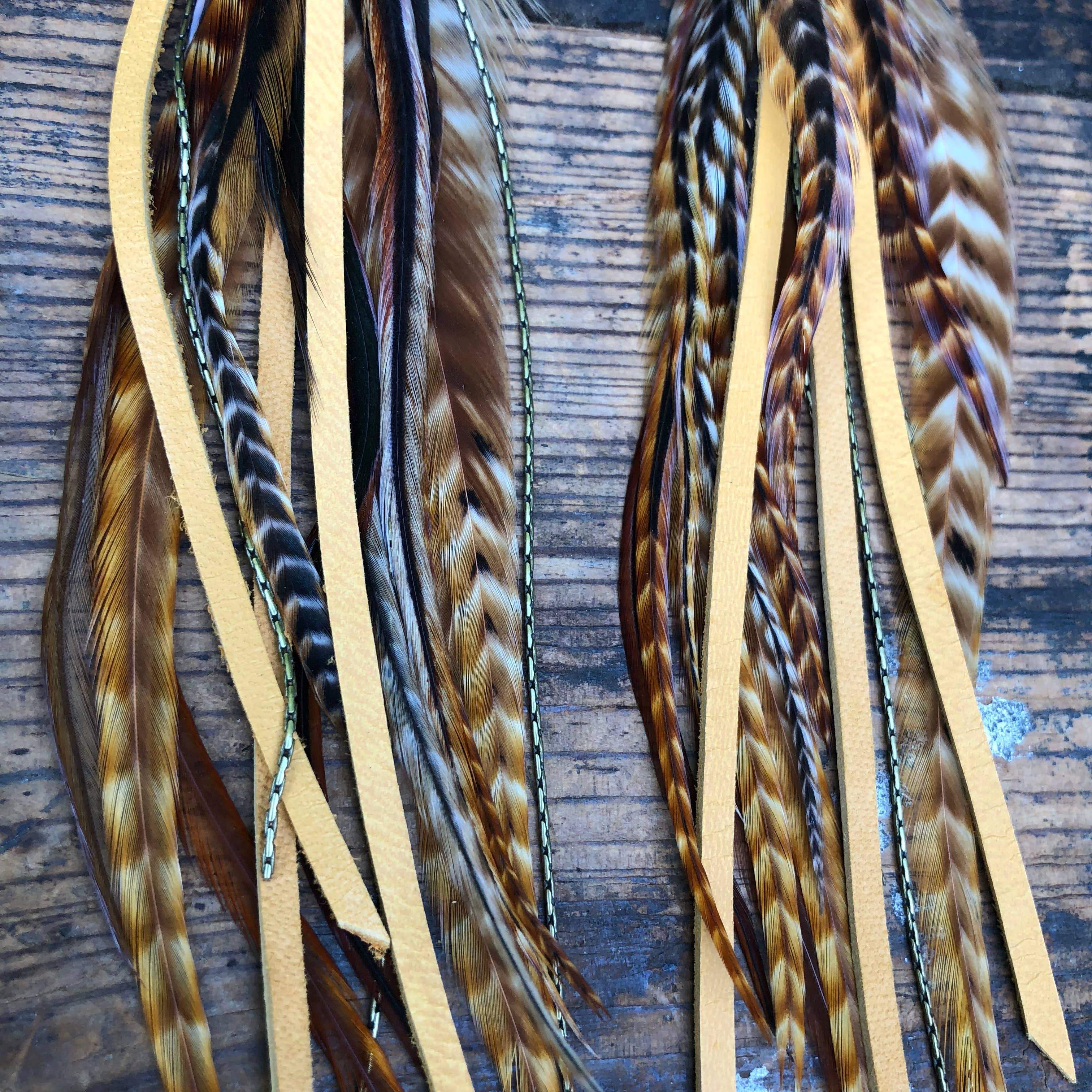 Feather & Leather Pirate Earrings – SALE!