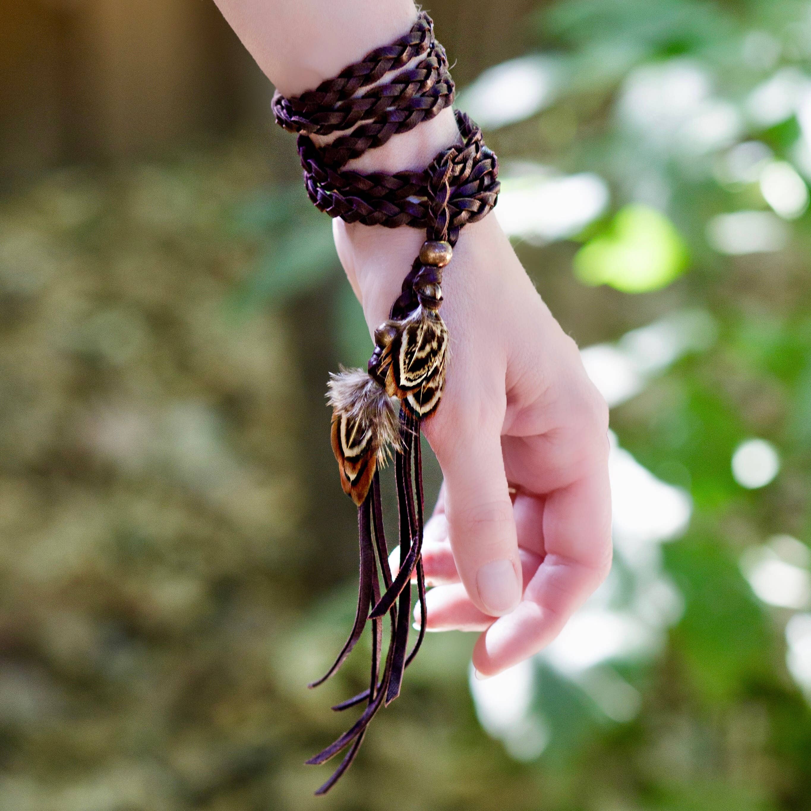 Leather & Feathers Wrap Accessory — SALE!