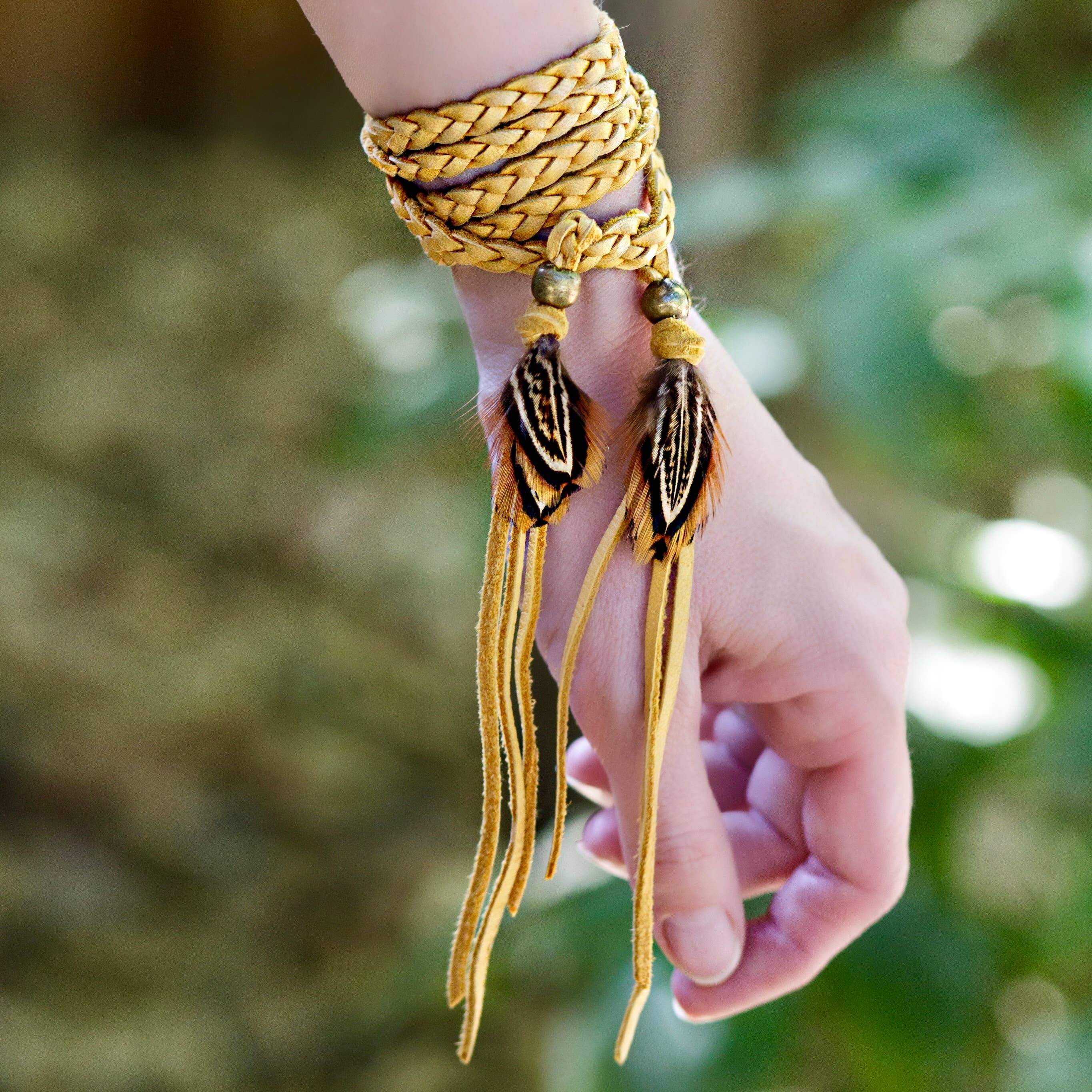 Leather & Feathers Wrap Accessory — SALE!
