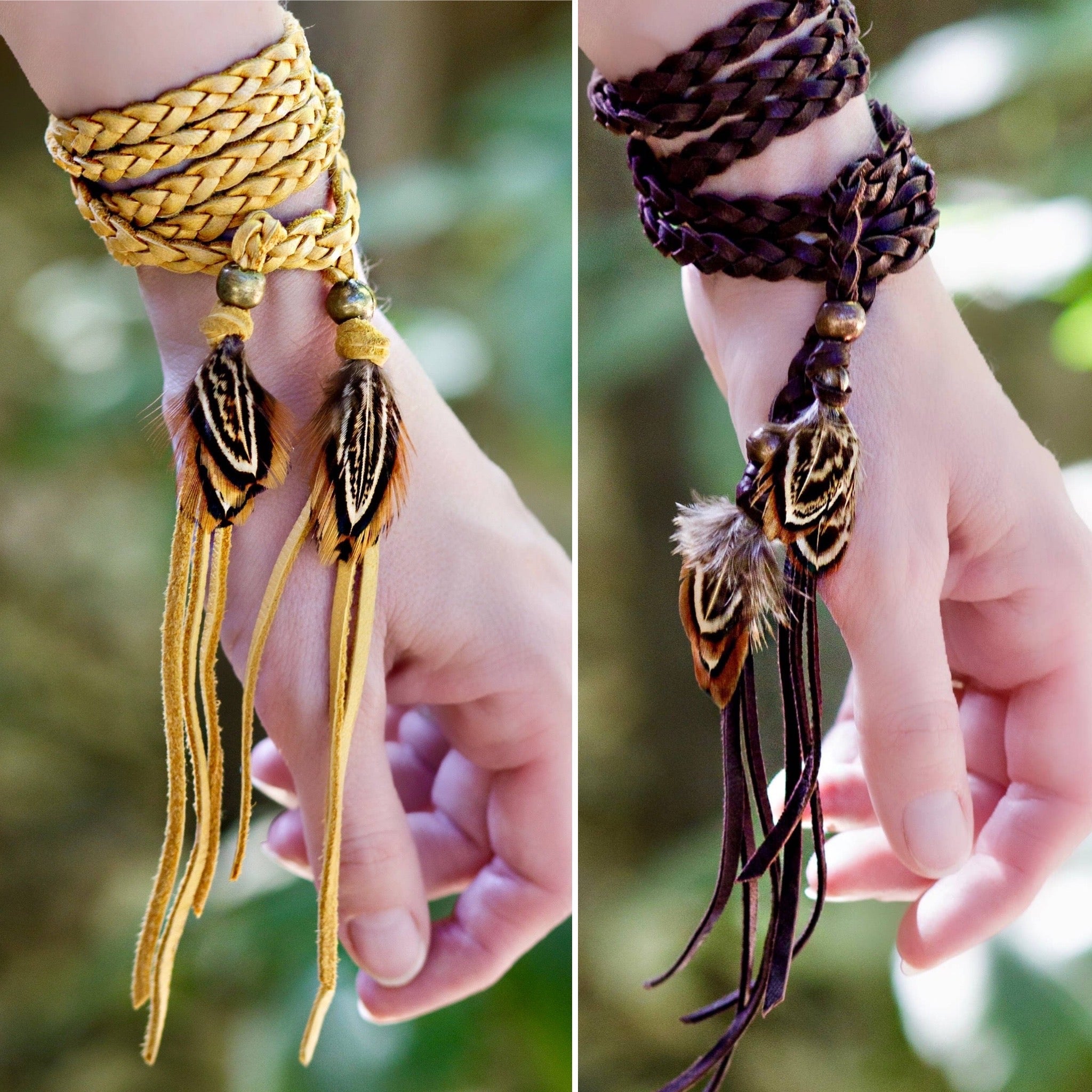 Leather & Feathers Wrap Accessory — SALE!