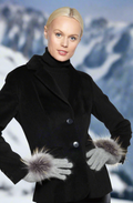 Linda Richards Angora Wool Gloves with Fur Pom
