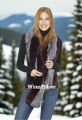 Linda Richards Rex Rabbit Fur Scarf with Silver Fox Trim