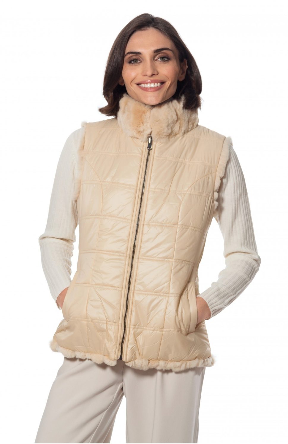 Linda Richards Reversible Rex Rabbit Fur Vest