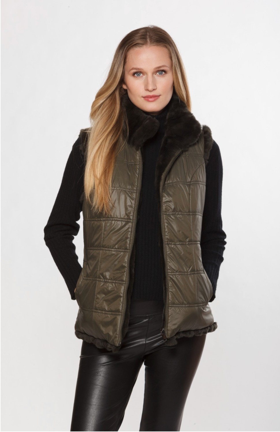Linda Richards Reversible Rex Rabbit Fur Vest