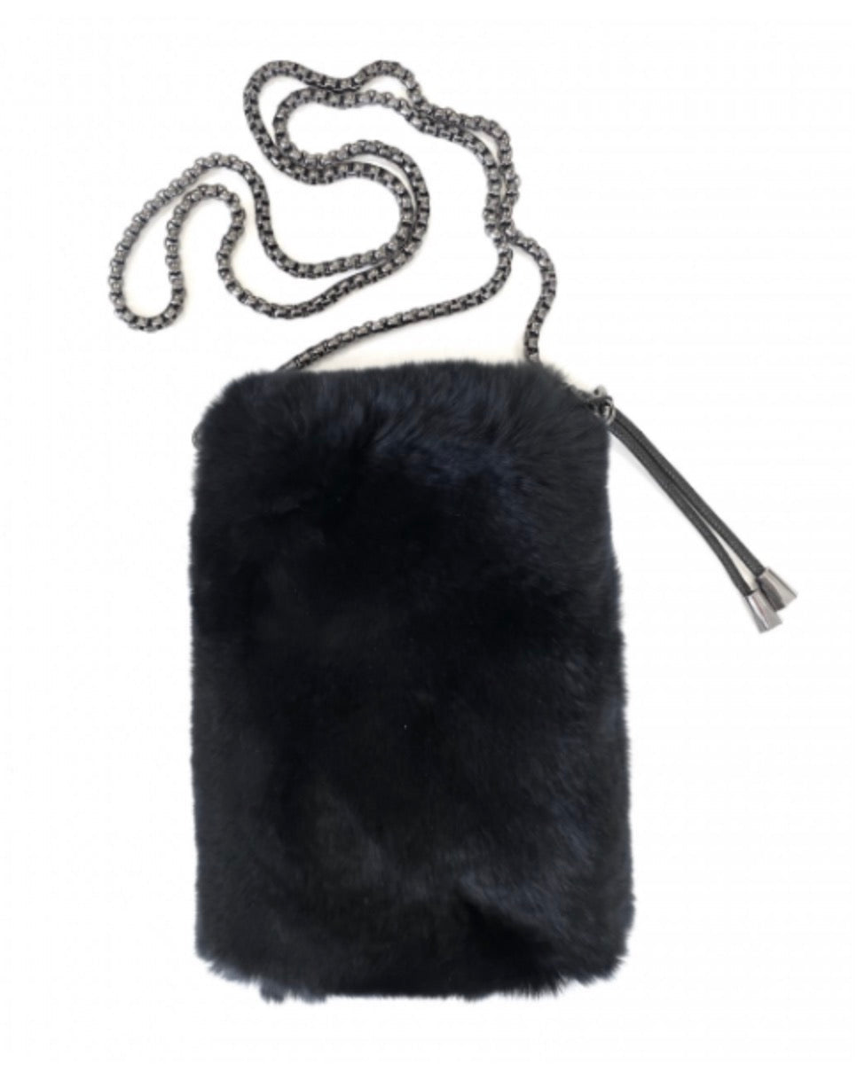 Linda Richards Rex Rabbit Fur Crossbody Bag