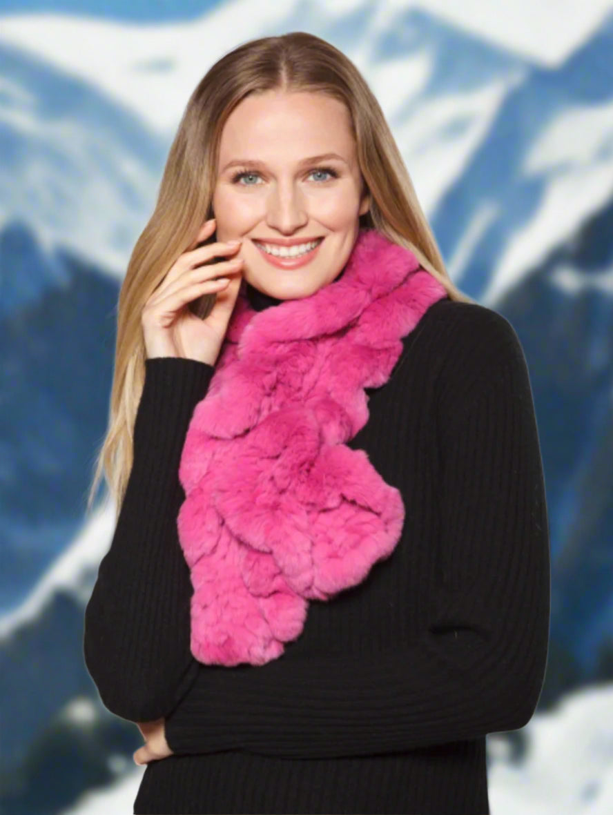 Linda Richards Pull-Through Rex Rabbit Fur Scarf