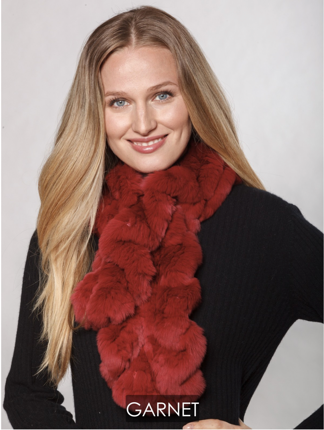 Linda Richards Pull-Through Rex Rabbit Fur Scarf
