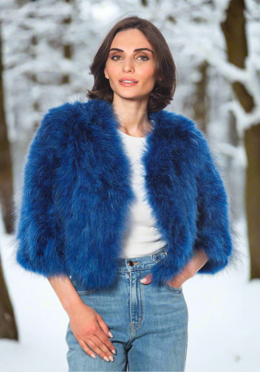 Linda Richards Marabou Feather Bolero Jacket