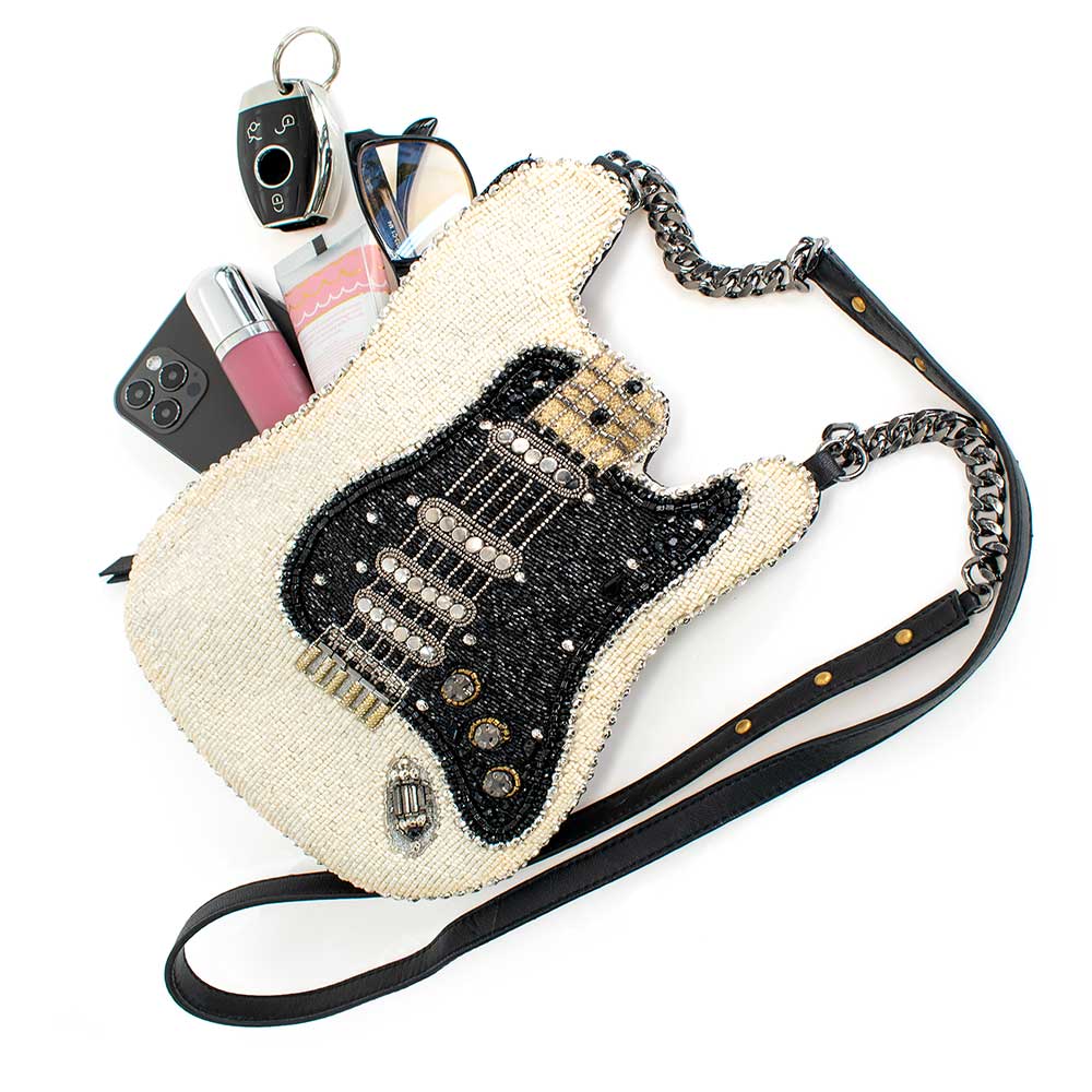 Hand-Beaded Fender Guitar Handbag – Electric Guitar Crossbody Bag