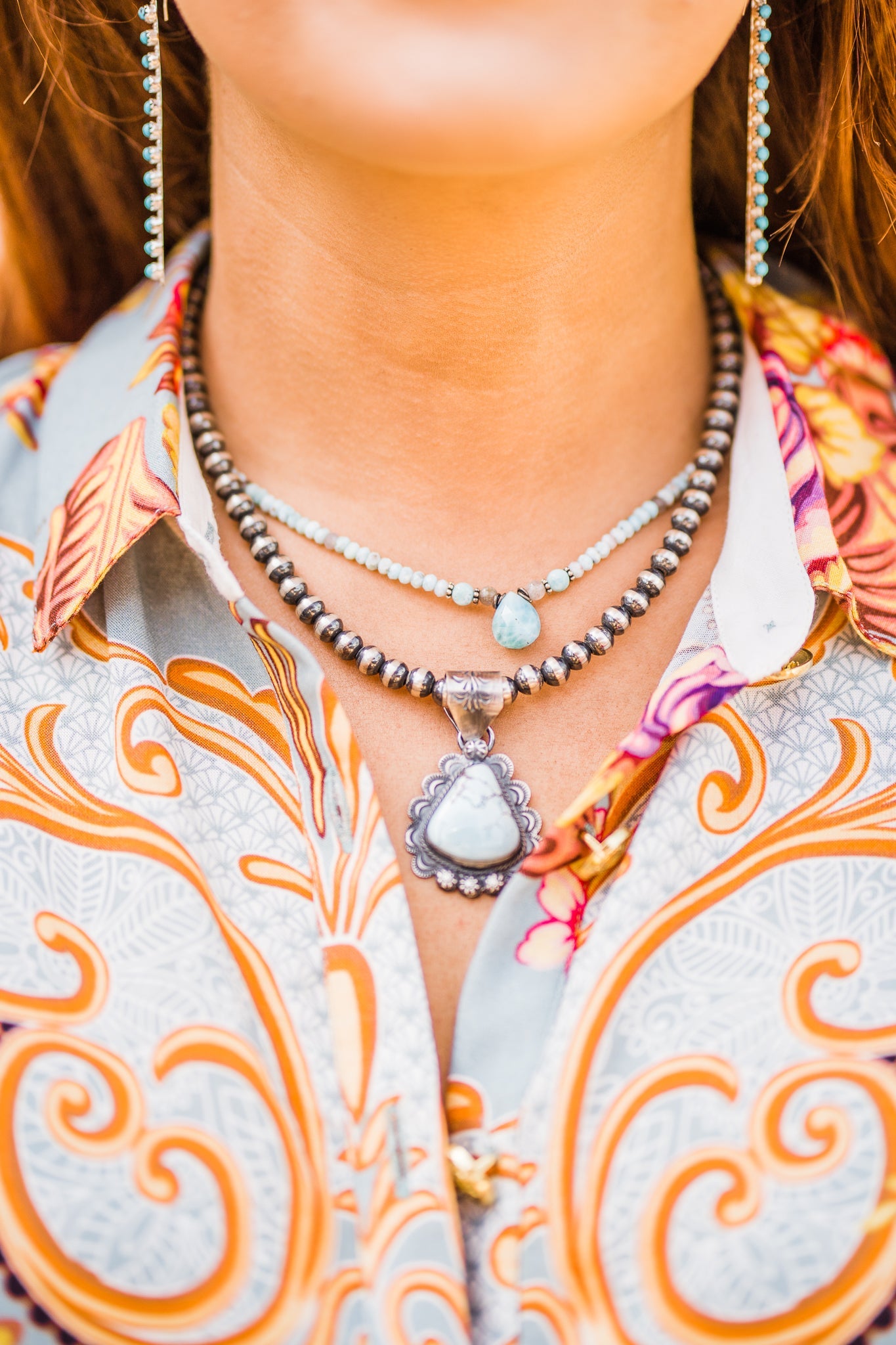Larimar Briolette Necklace