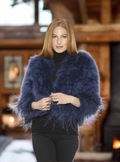 Linda Richards Marabou & Ostrich Feather Bolero Jacket