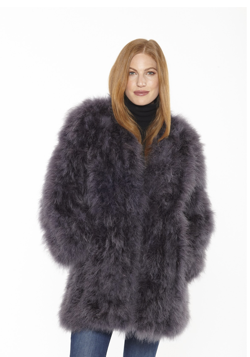 Linda Richards 3/4-Length Feather Jacket