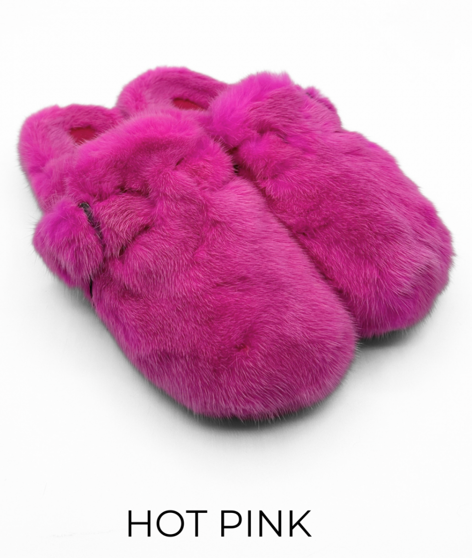 Linda Richards Mink Fur Clog Slides