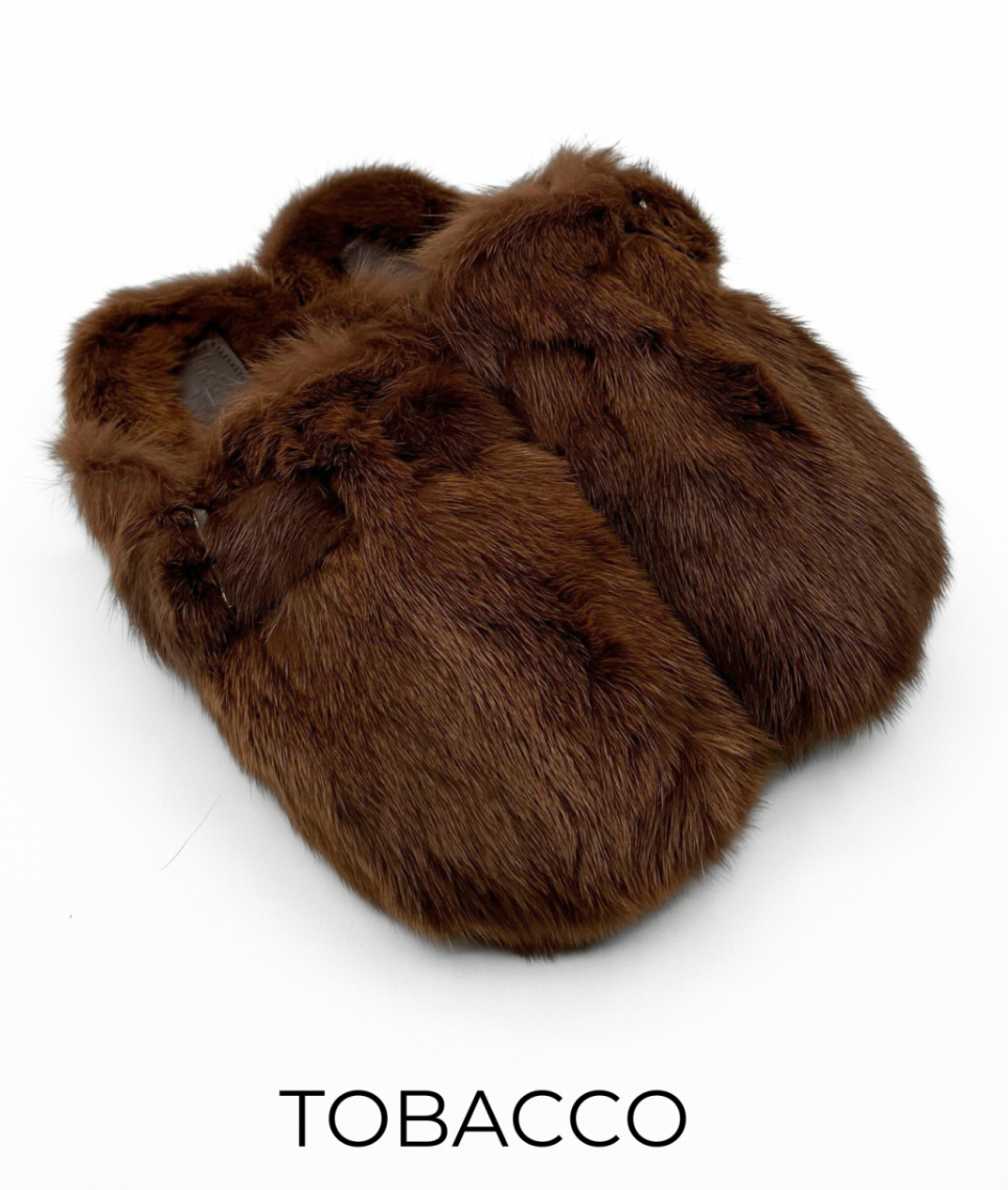 Linda Richards Mink Fur Clog Slides