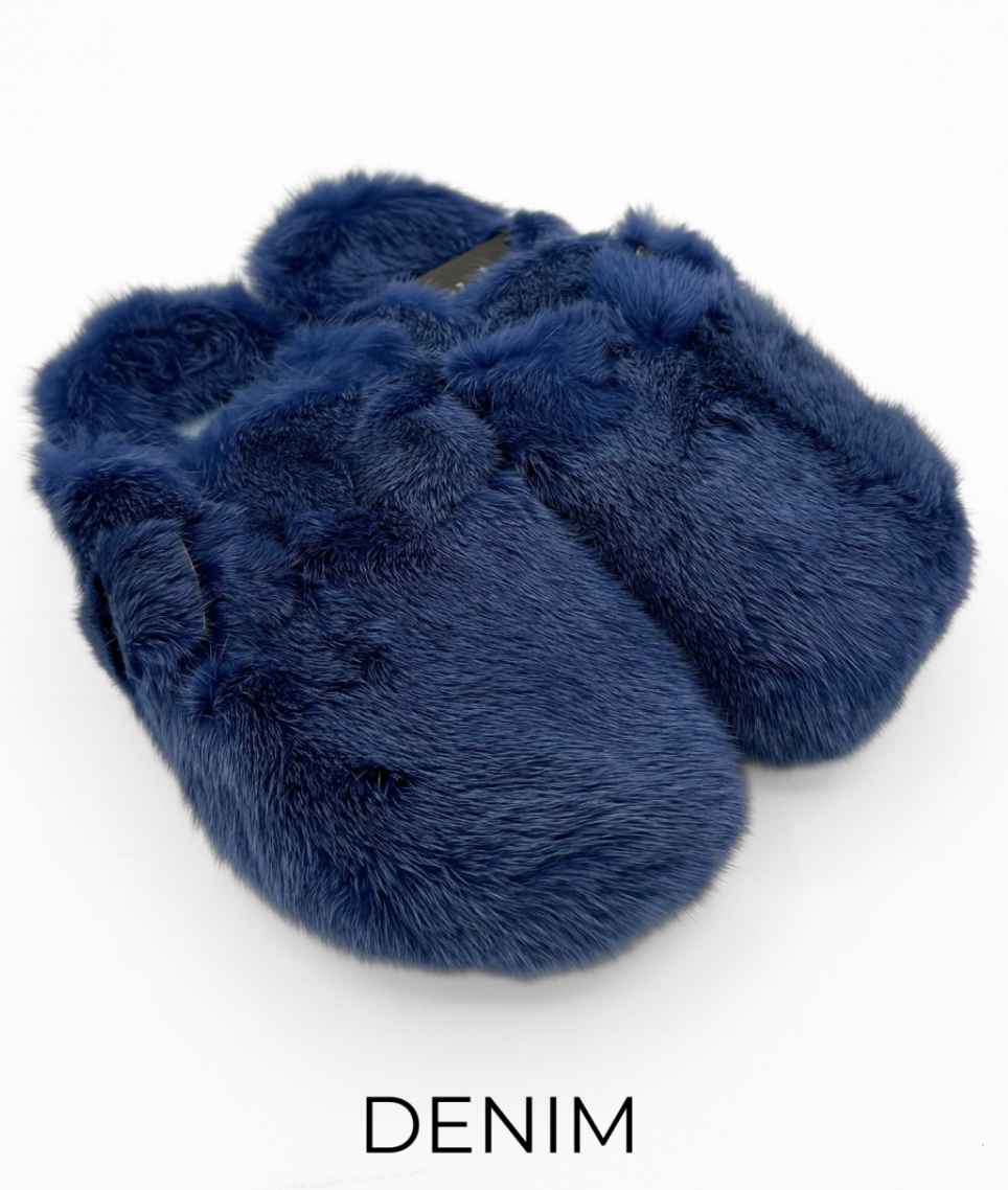 Linda Richards Mink Fur Clog Slides