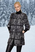 Linda Richards Banded Genuine Persian Lamb Sweater Coat