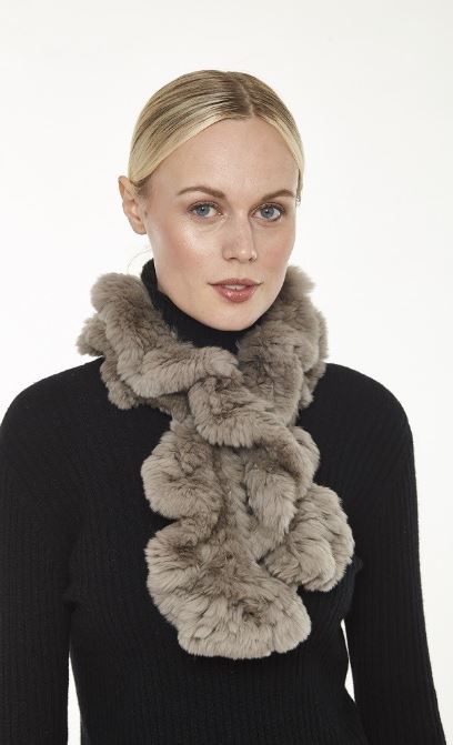 Linda Richards Pull-Through Rex Rabbit Fur Scarf
