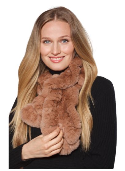 Linda Richards Pull-Through Rex Rabbit Fur Scarf