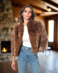 Linda Richards Genuine Rex Rabbit Fur Coat