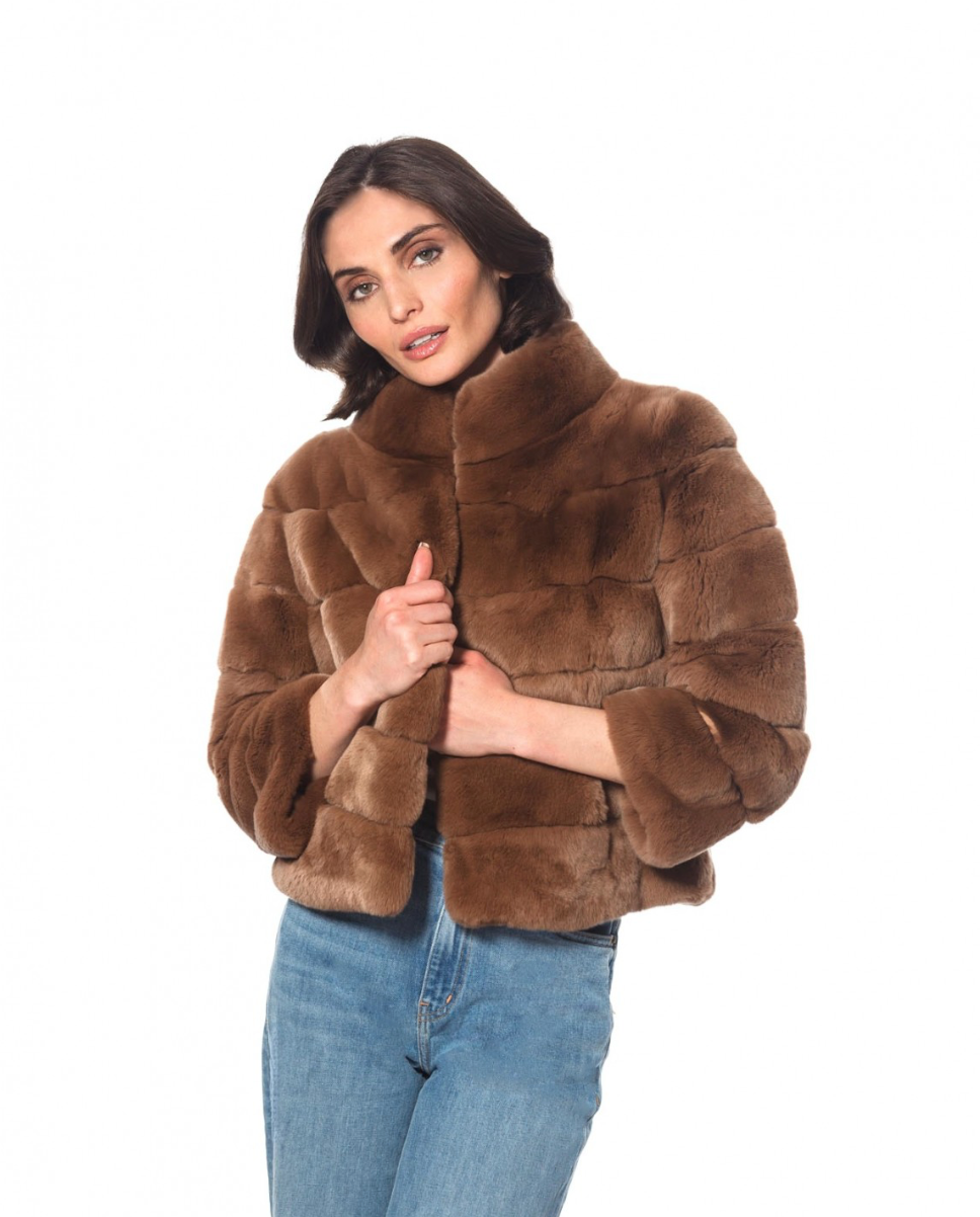Linda Richards Genuine Rex Rabbit Fur Coat