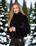 Linda Richards Genuine Rex Rabbit Fur Coat