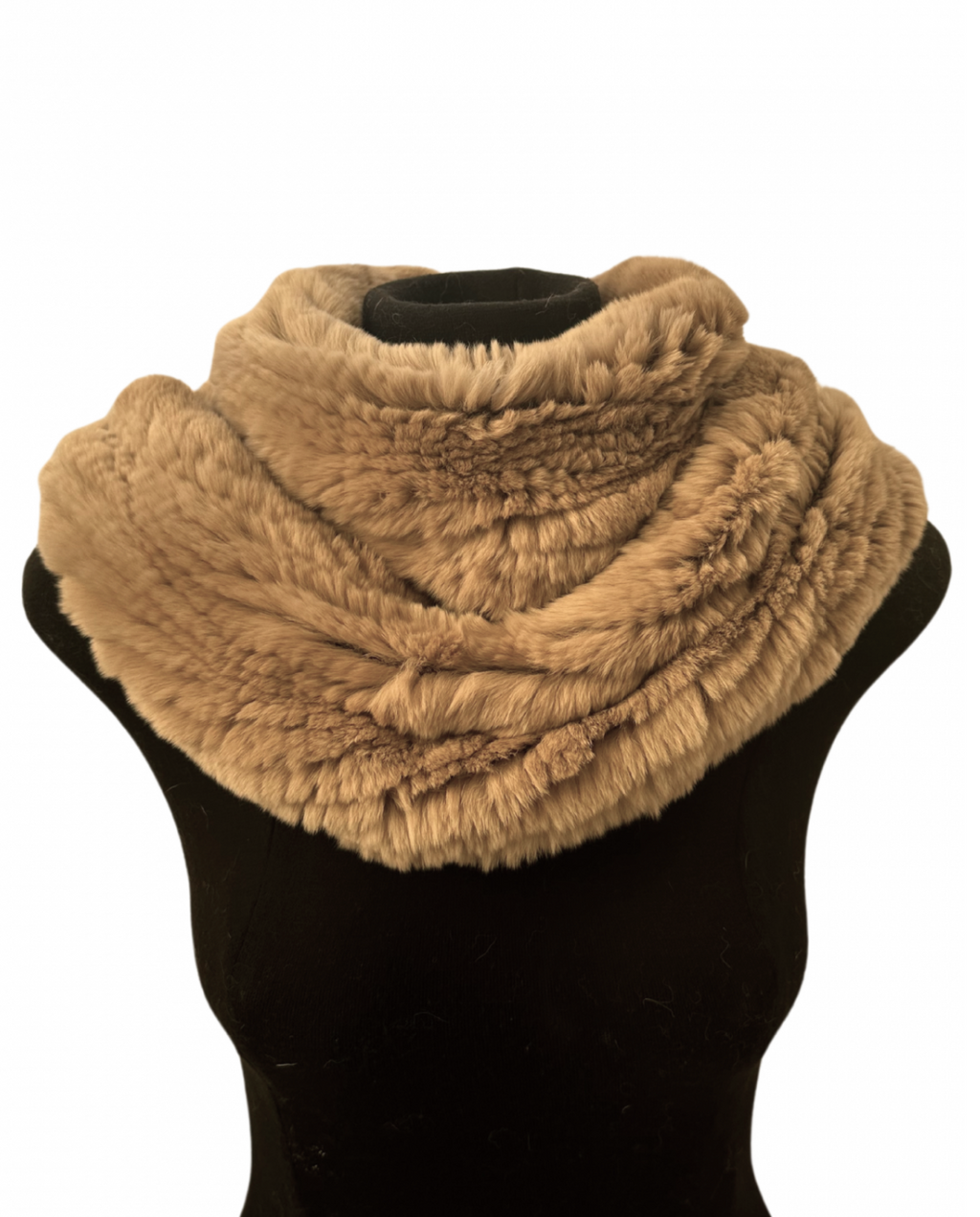 Linda Richards Stretchable Rex Rabbit Fur Infinity Scarf