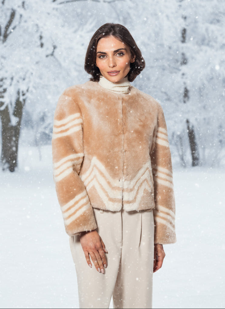 Linda Richards Sheepskin Fur & Leather Jacket