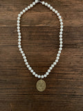 Fresh Water Peals with Vintage Pendant Necklace - SALE!