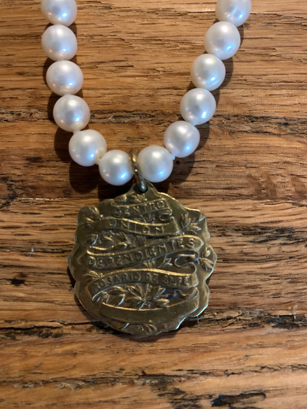 Fresh Water Peals with Vintage Pendant Necklace - SALE!
